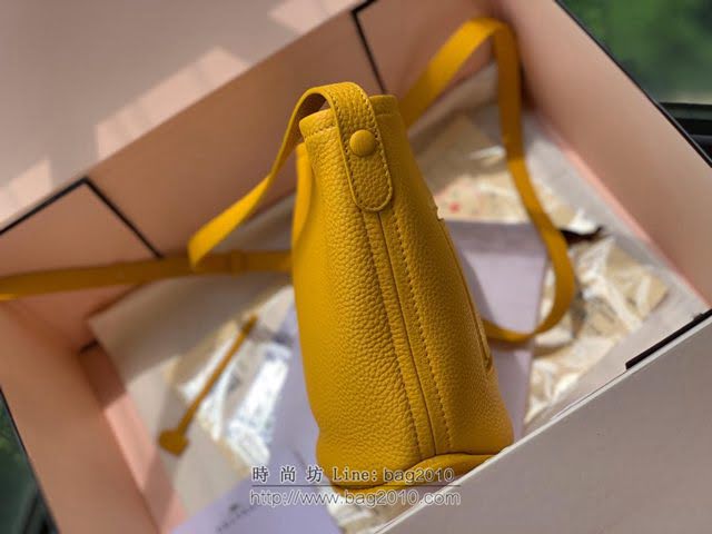 DELVAUX女包 Delvaux Pin春夏系列 德爾沃女手提包 D00315太陽黃 Delvaux女單肩包  fcs1325